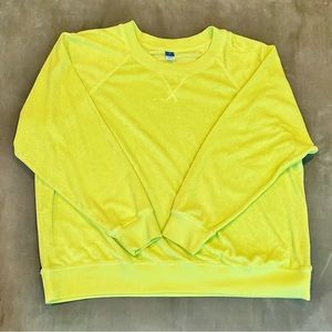 Old Navy Terry Summer Sweatshirt in Lime Yellow- Size XL